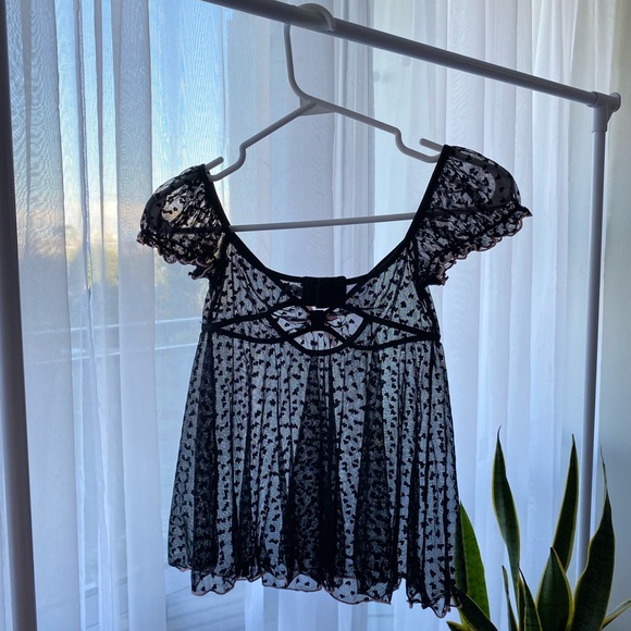 CUTE MESH BABYDOLL TOP 🎀 - Picture 3 of 3